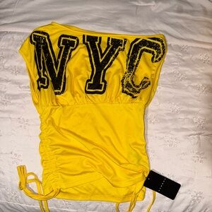 Yellow NYC Graphic Top Size 0XL